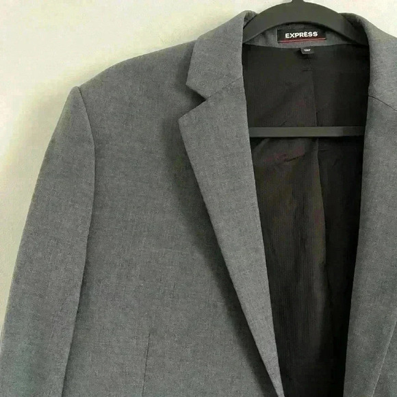 Express Extra Slim Charcoal Wool-Blend Performance Suit Jacket - Picture 8 of 12